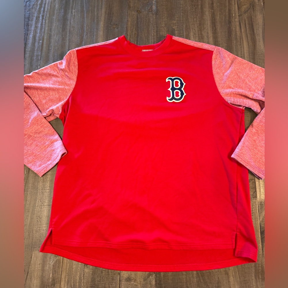 Majestic Therma Base 2XL Boston Red Sox Long Sleeve Pullover Sweatshirt Red XXL